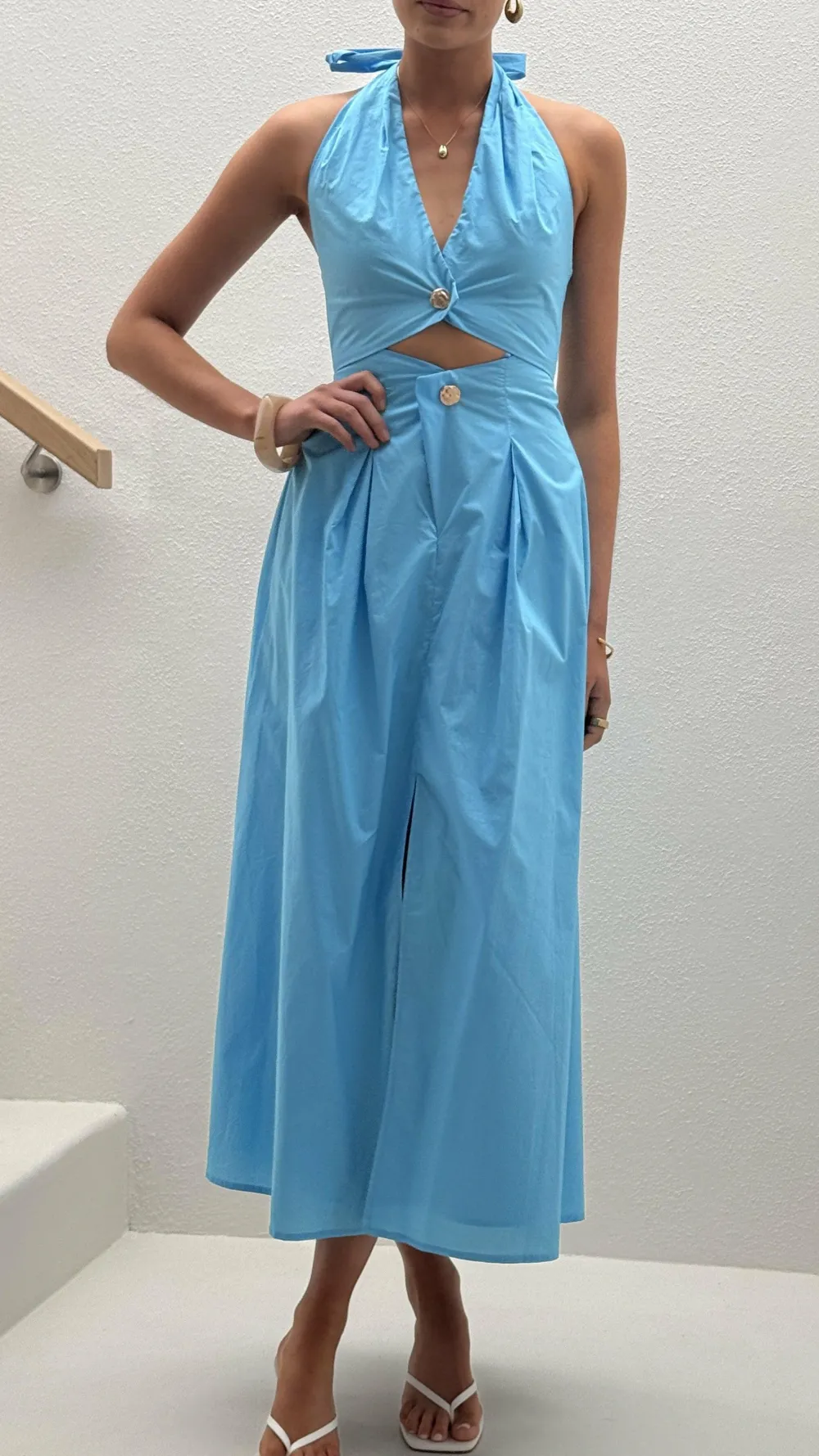 LILYWHYT Dresses|Maxi^Wesley Halter Neck Maxi Dress - Blue