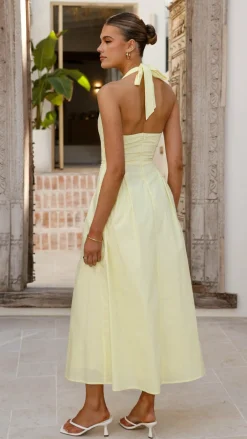 LILYWHYT Dresses|Maxi^Wesley Halter Neck Maxi Dress - Yellow