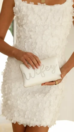 Angel Whisper Bags|Bridal Accessories^Wifey Satin Clutch - Gold