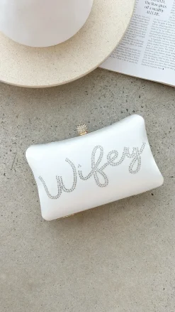 Angel Whisper Bags|Bridal Accessories^Wifey Satin Clutch - Gold