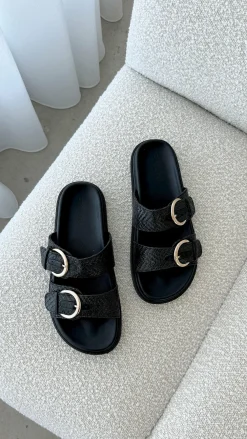 Billini Billini^Wilmer Slide - Black Raffia