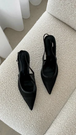Billini Billini|Wedding Guest Dresses^Xahia Heel - Black Net Mesh
