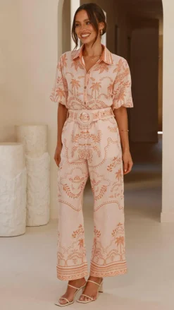 Bubblegum Sets|Tops^Xander 3/4 Sleeve Button Down Shirt - Natural