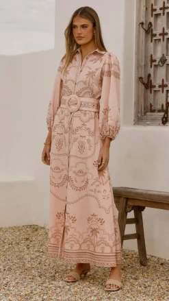 Bubblegum Dresses|Maxi^Xander Long Sleeve Maxi Dress - Blush