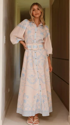 Bubblegum Dresses|Maxi^Xander Long Sleeve Maxi Dress - Blue