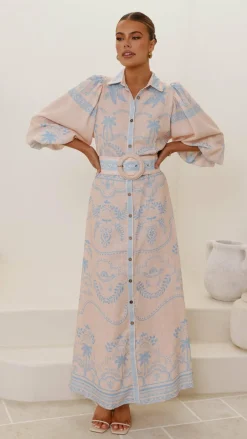 Bubblegum Dresses|Maxi^Xander Long Sleeve Maxi Dress - Blue