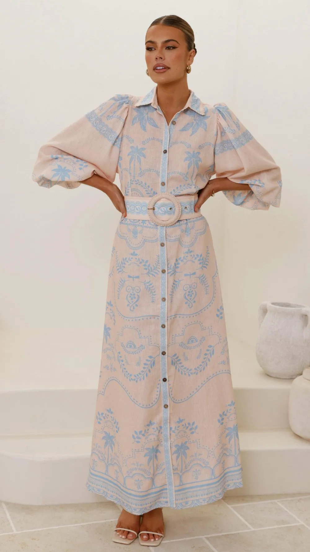 Bubblegum Dresses|Maxi^Xander Long Sleeve Maxi Dress - Blue