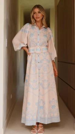Bubblegum Dresses|Maxi^Xander Long Sleeve Maxi Dress - Blue