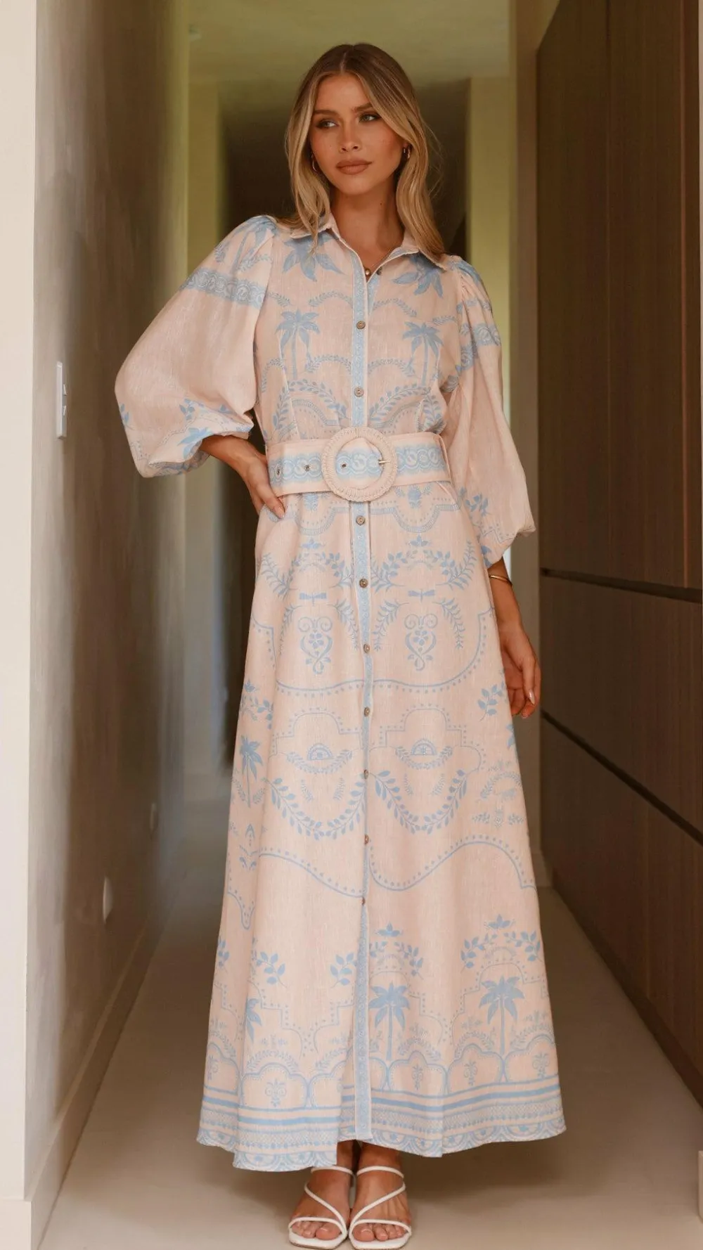 Bubblegum Dresses|Maxi^Xander Long Sleeve Maxi Dress - Blue
