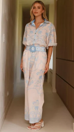 Bubblegum Polo^Xander Wide Leg Pants - Blue