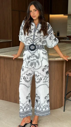 Bubblegum Sets|Bottoms^Xander Wide Leg Pants - Black/White