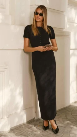 LILYWHYT Sets|Bottoms^Xanthe Knit Maxi Skirt - Black