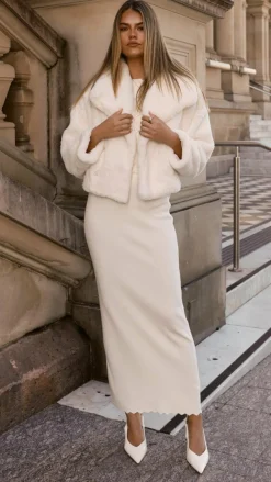 LILYWHYT Sets^Xanthe Knit Maxi Skirt - Cream