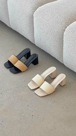 Billini Billini^Yarina Heel - Natural Raffia-Black