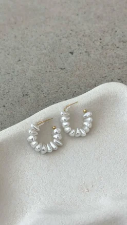 Your Accessory Shop Earrings|Formal / Graduation^Yasar 18K Gold Pearl Hoop - Gold / Pearl