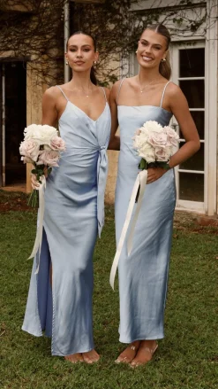 LILYWHYT Mon Cheri|Dresses^Yasmeen Tie Front Maxi Dress - Blue