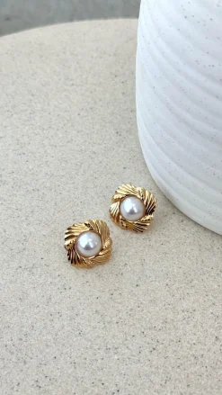 Your Accessory Shop Earrings|Bump Friendly^Yasmine 14K Gold Earrings - Gold / Pearl