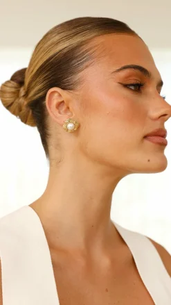 Your Accessory Shop Earrings|Bump Friendly^Yasmine 14K Gold Earrings - Gold / Pearl