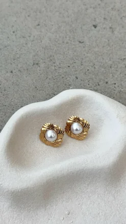 Your Accessory Shop Earrings|Bump Friendly^Yasmine 14K Gold Earrings - Gold / Pearl