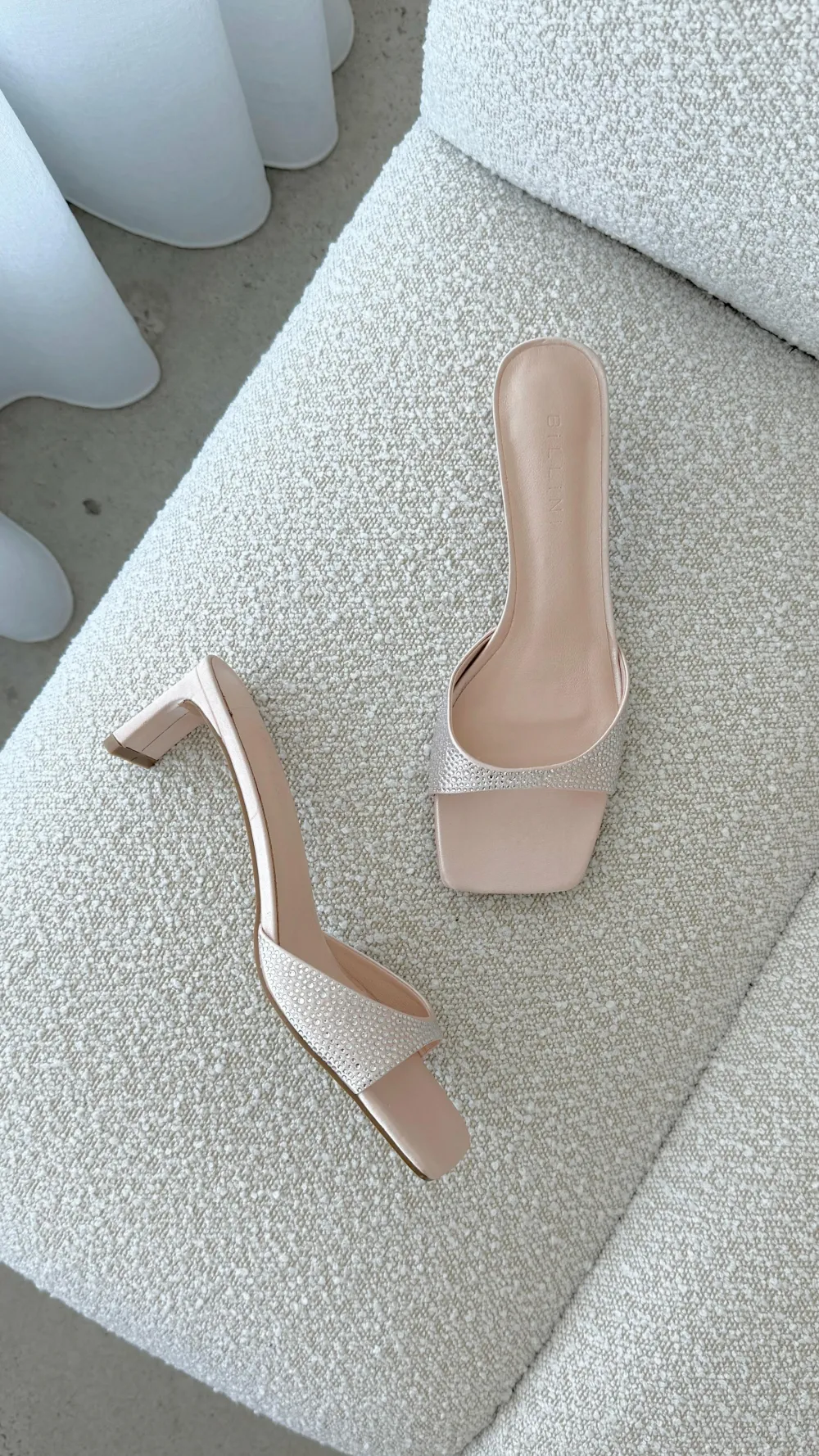 Billini Billini|Heels^Yiri Heels - Champagne Satin Diamante