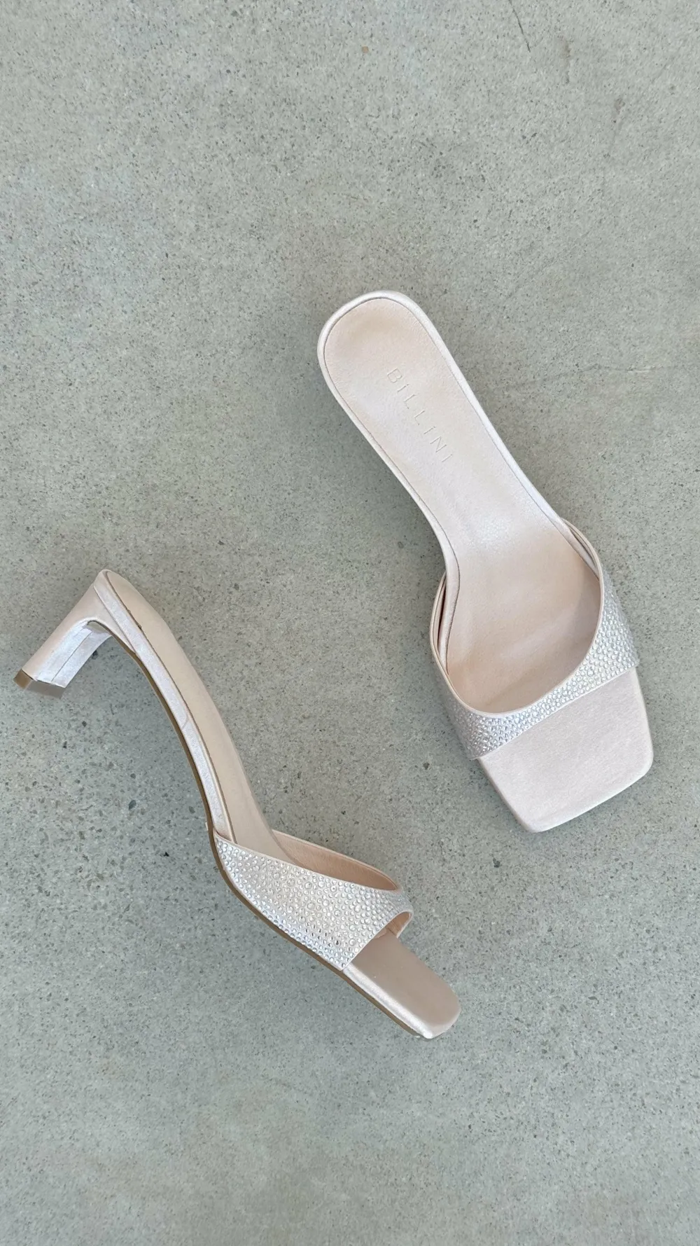 Billini Billini|Heels^Yiri Heels - Champagne Satin Diamante