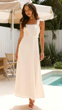 LILYWHYT Sale Dresses^Zavory Maxi Dress - Oat / White