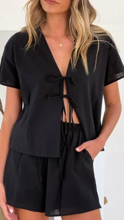 By Frankie Sets|Bottoms^Zella Top and Shorts Set - Black