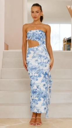 Burans Sale Dresses^Zinnia Midi Dress - Blue Floral