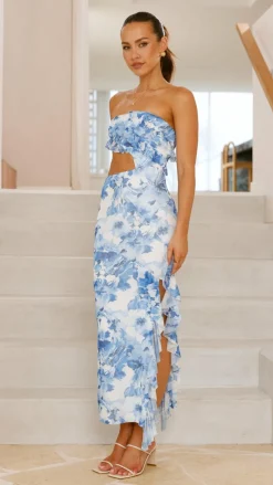 Burans Sale Dresses^Zinnia Midi Dress - Blue Floral