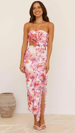 Burans Sale Dresses^Zinnia Midi Dress - Pink/Purple Floral