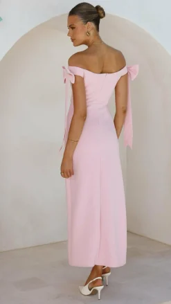 SASHA (BNE) Dresses|Maxi^Zylah Off Shoulder Midi Dress - Pink