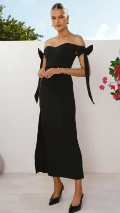 SASHA (BNE) Dresses|Maxi^Zylah Off Shoulder Midi Dress - Black