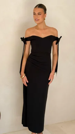 SASHA (BNE) Dresses|Maxi^Zylah Off Shoulder Midi Dress - Black